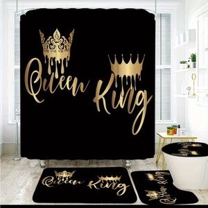 King and Queen Shower Curtain Set